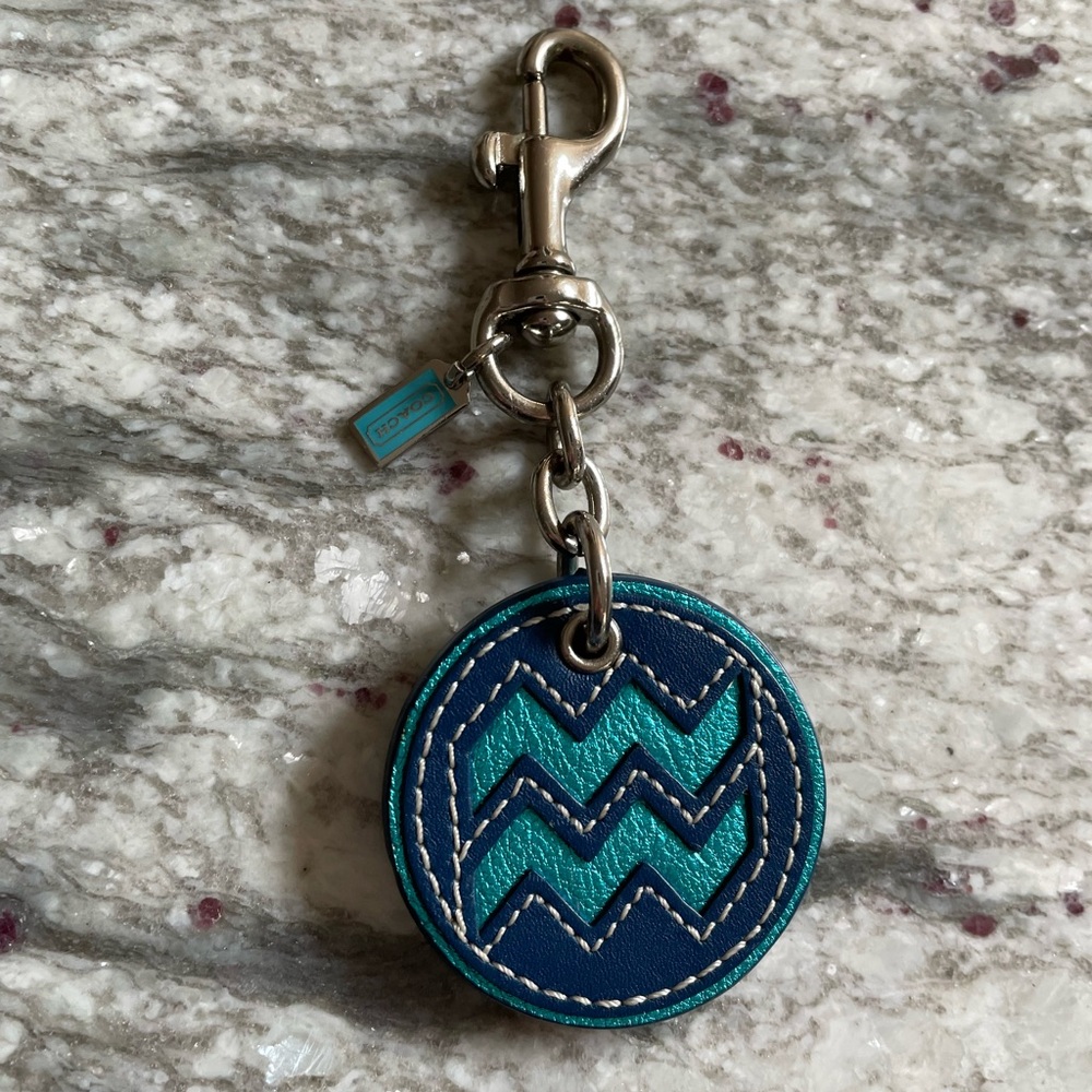 Coach Aquarius Keychain Zodiac Horoscope Teal